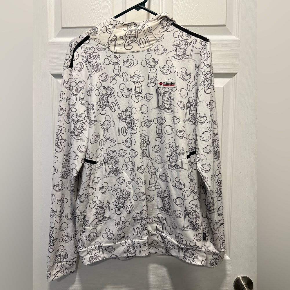 Disney x Columbia Men’s White Mickey Mouse Sketch Hoodie size Small